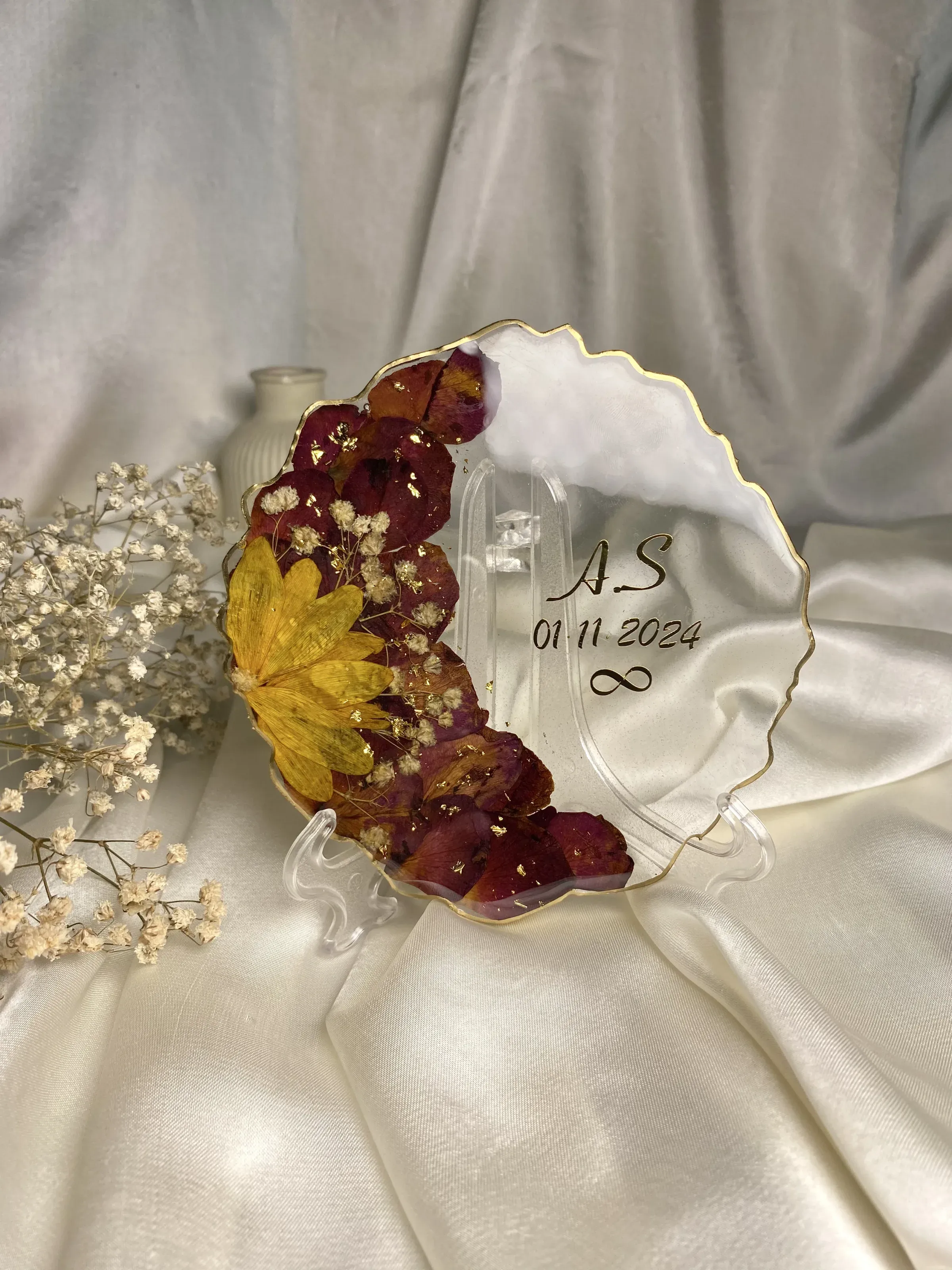 Flower preservation plaque, bouquet preservation, wedding flower preservation, resin flower preservation, bridal bouquet keepsake