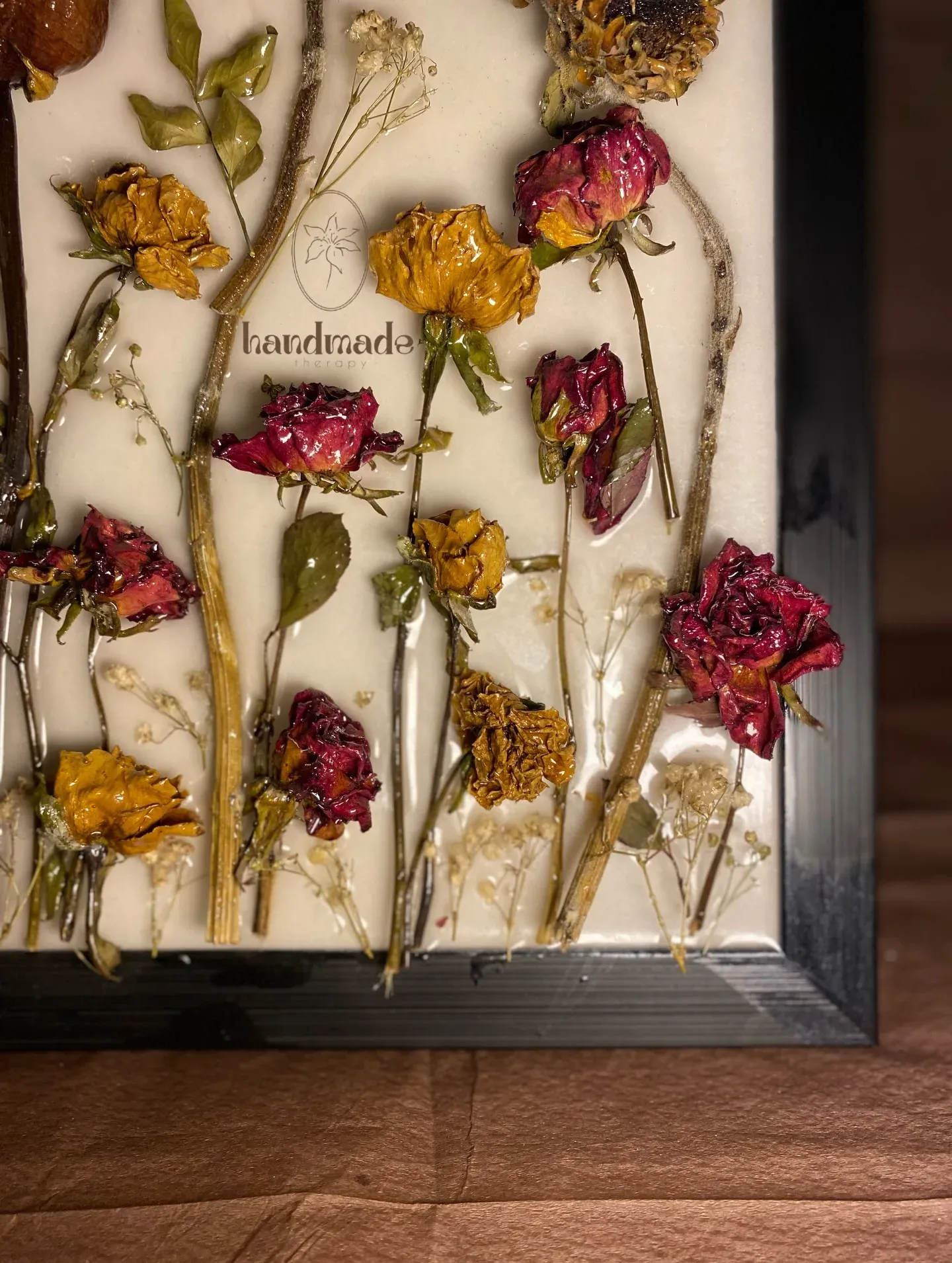 Bouquet preservation frame with 3D flowers – flower preservation ideas, how to preserve flowers in resin , flower preservation frame