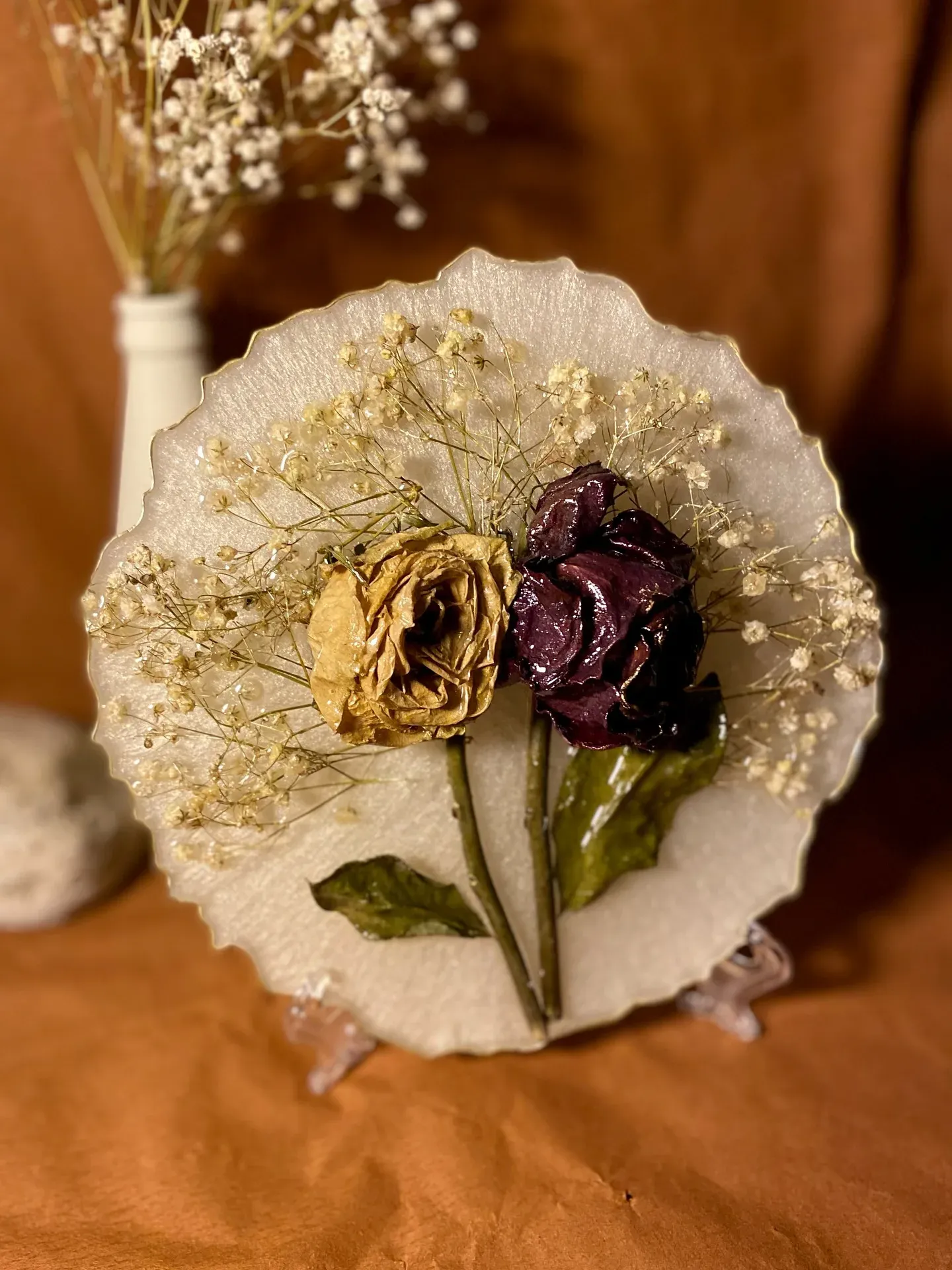 3D rose flower preservation in resin, preserved roses, wedding bouquet preservation and flower keepsake, flower preservation ideas in plaque , flower preservation ideas.